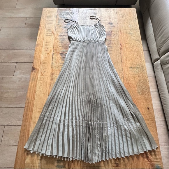 NWOT Allsaints Silvi Metalic Cream Champagne Plated Dress Size XS - Picture 5 of 17